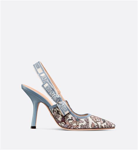 escarpin dior beige|Escarpin slingback J'Adior Coton brodé du motif Fleurs Mystiques .